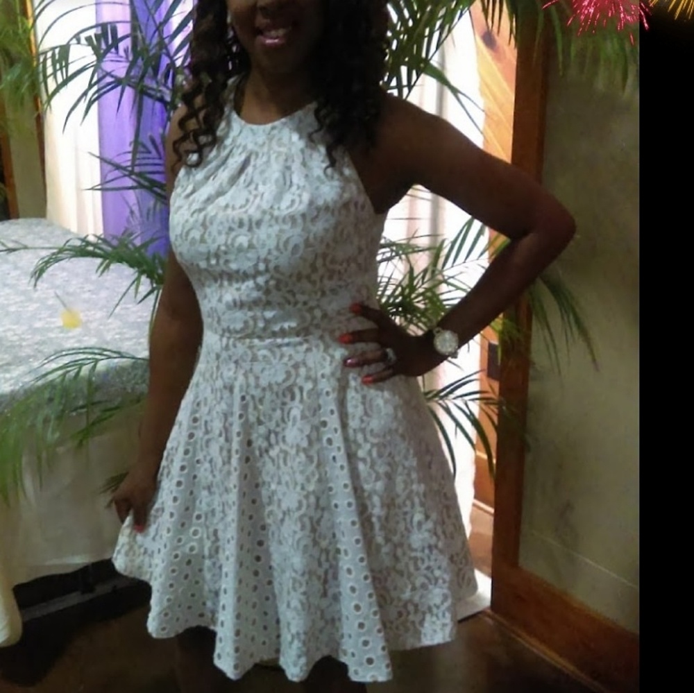 White flare dress